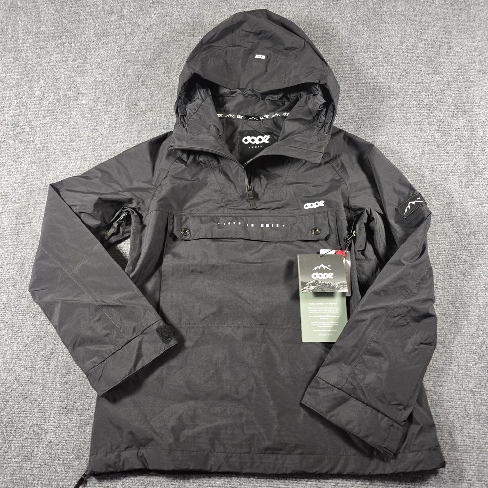 Dope Snow Hiker Outdoor Jacket Womens XS Black Anorak Hooded Waterproof NWT
